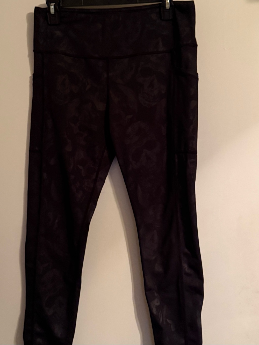 CVG Black Shadow Skull Patterned High-Waist Leggings